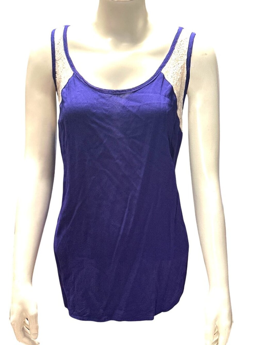 Mossimo Supply Co Size XXL Purple Rayon Sleeveless Crochet Tank City Casual Look